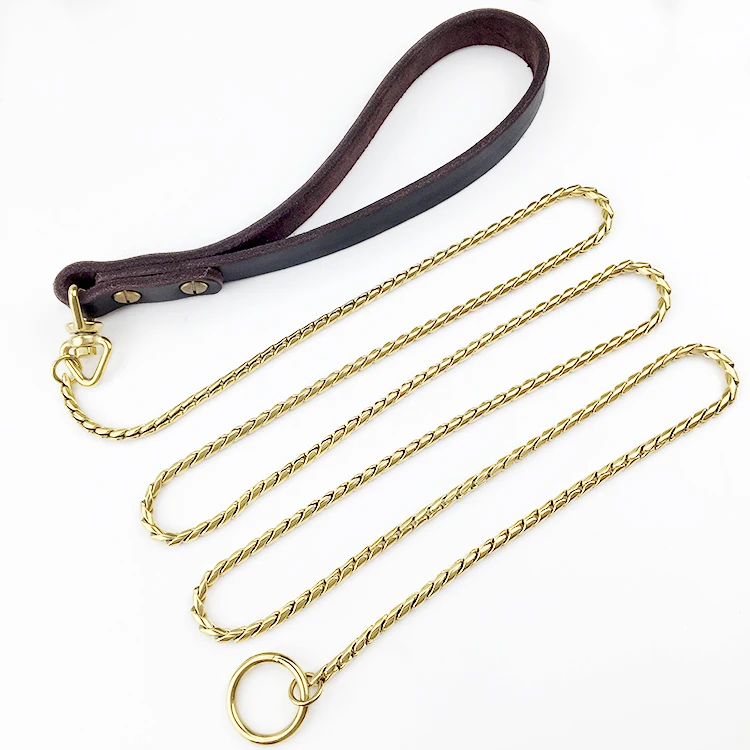 Factory Hot Sale Stainless Steel P Chain Dog Collar Leash Rose Gold
