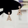 Jewelry Sterling Silver Ear Ring 925 Custom Initial Letter Cubic Zirconia Dangle Earrings