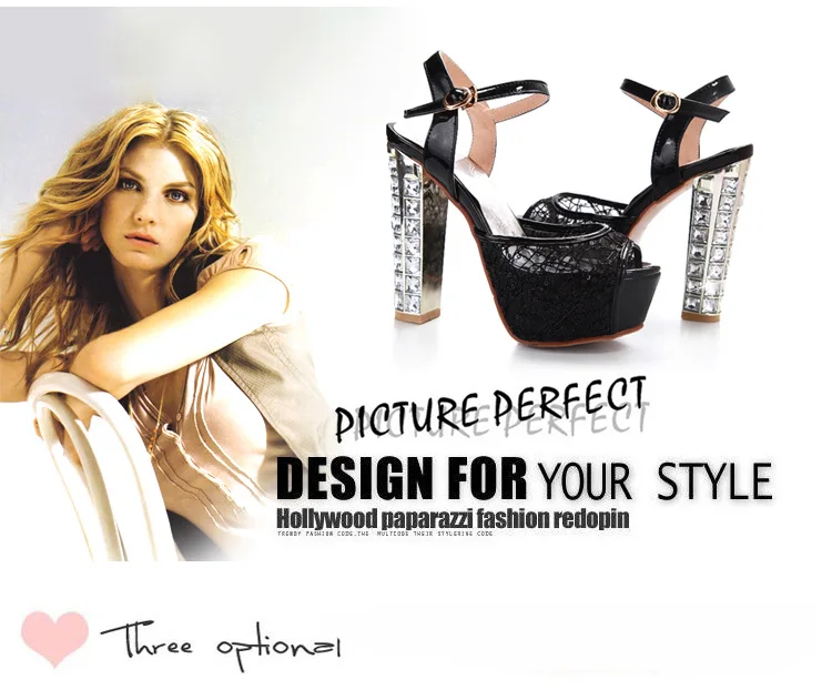 Summer Party Fashion Sexy  Peep-Toe High Heels Buckle Strap Sandals for Ladies