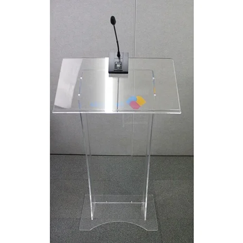 Vonvik Modern Church Acrylic Pulpit Conference Lectern With Gooseneck