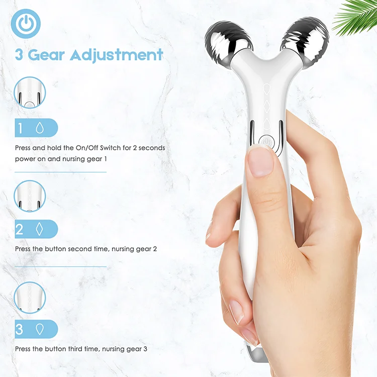 New released mini microcurrent face lift 3d roller v face massage