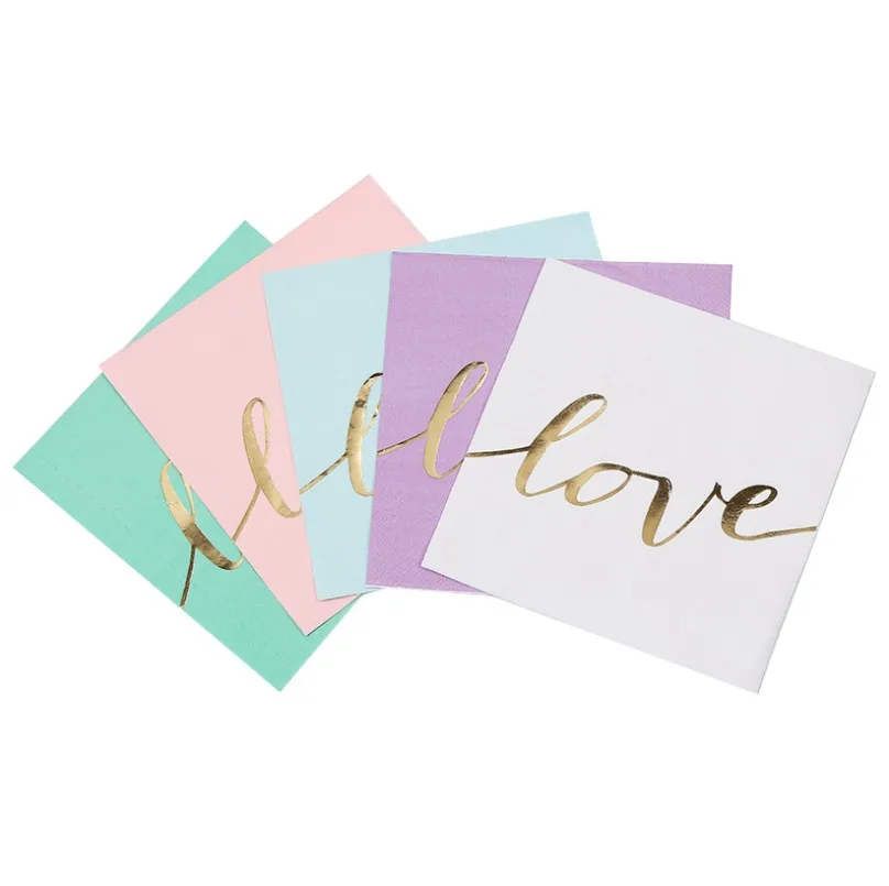 
custom logo printed white paper napkin 