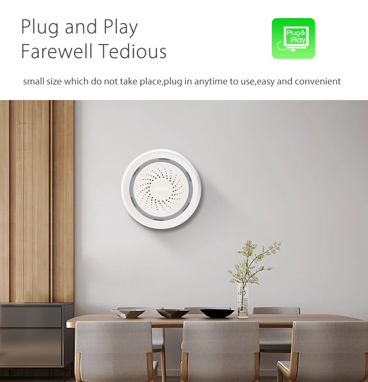 tuya zigbee siren alarm with temperature and humidity sensor - ANKUX.COM
