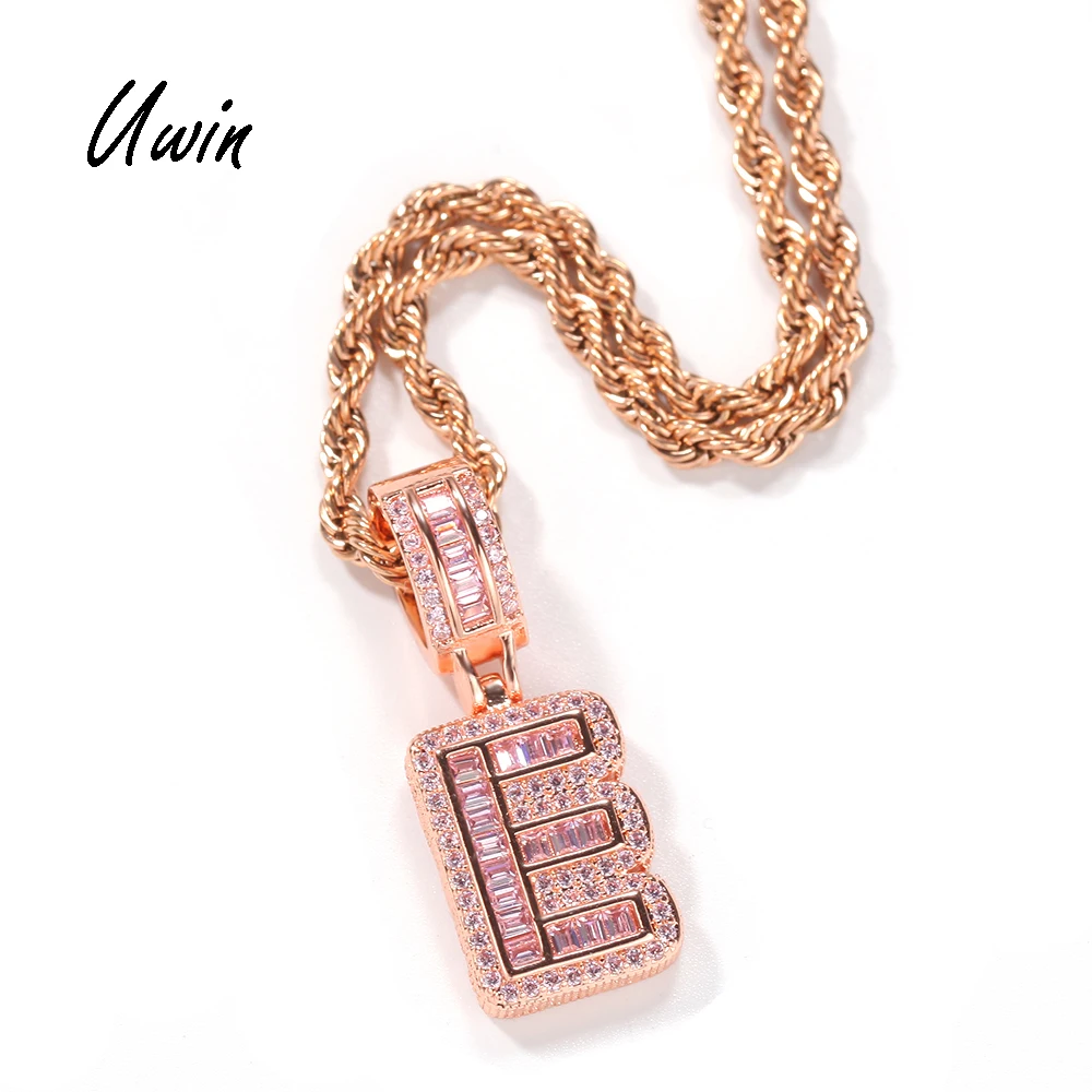 Pink CZ Rose Gold Plating MIni Baguette Letter Pendant Iced Out Initials Letter Charms Necklace
Pink CZ Rose Gold Plating MIni Baguette Letter Pendant Iced Out Initials Letter Charms Necklace