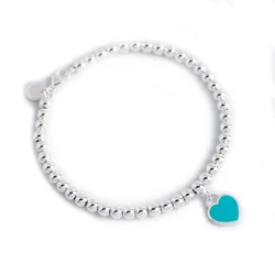 Wholesale Girls Customizd Enamel Heart S925 Sterling Silver Bracelets jewelry Personal Gift DIY Charm Heart Bracelet Bangles