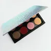 private label magnetic travel size Blush Powder Container case glitter Mermaid laser pu DIY empty eyeshadow palette