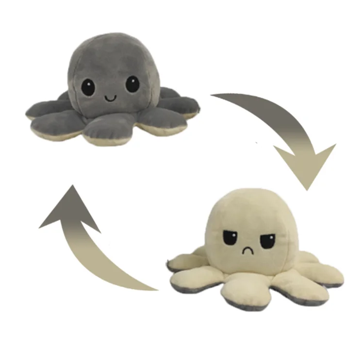 
plush octopus double flip side multicolor reversible octopus plush toy 