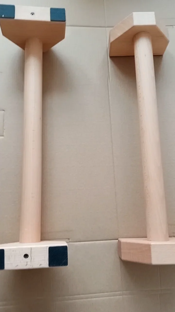 Wellshow Sport Wooden Parallettes Push Up Handle Bar Gym Gear Equipment