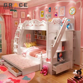 kids bed with study