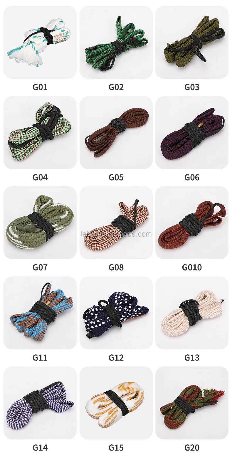 Full Sizes Bore Snake Cleaner .17 .22 .30 .38 284 .308 .40.41 .243 6mm