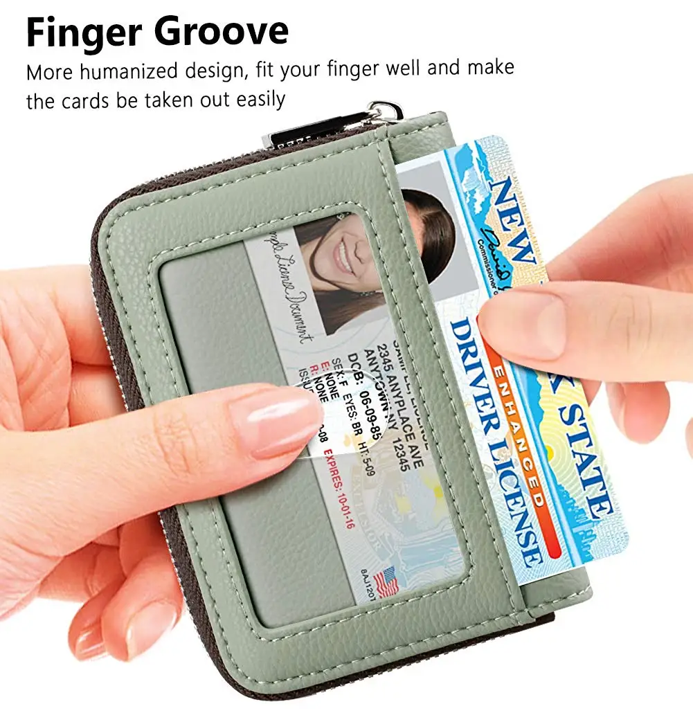 Amazon Hot Sale Credit Card Holder Wallet Rfid Blocking Zipper For Men  Women With Id Window - Buy Credit Card Holder,Card Holoder Wallet,Card  Holder Rfid Blocking Product on Alibaba.com