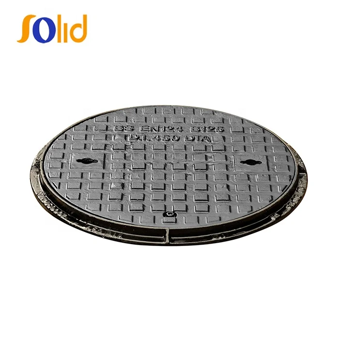 EN124 B125 800x800 Ductile iron Round Recessed Drainage Manhole Cover and Frame Price