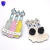 Custom hard enamel pin transparent lapel pin water droplets bubble design bottle shape for THE YULE BALL commemorative badge