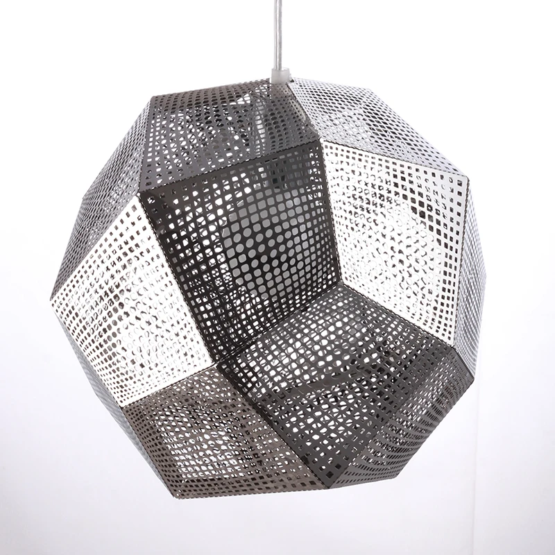 Modern creative art metal geometric pendant light led polyhedron space ball chandelier