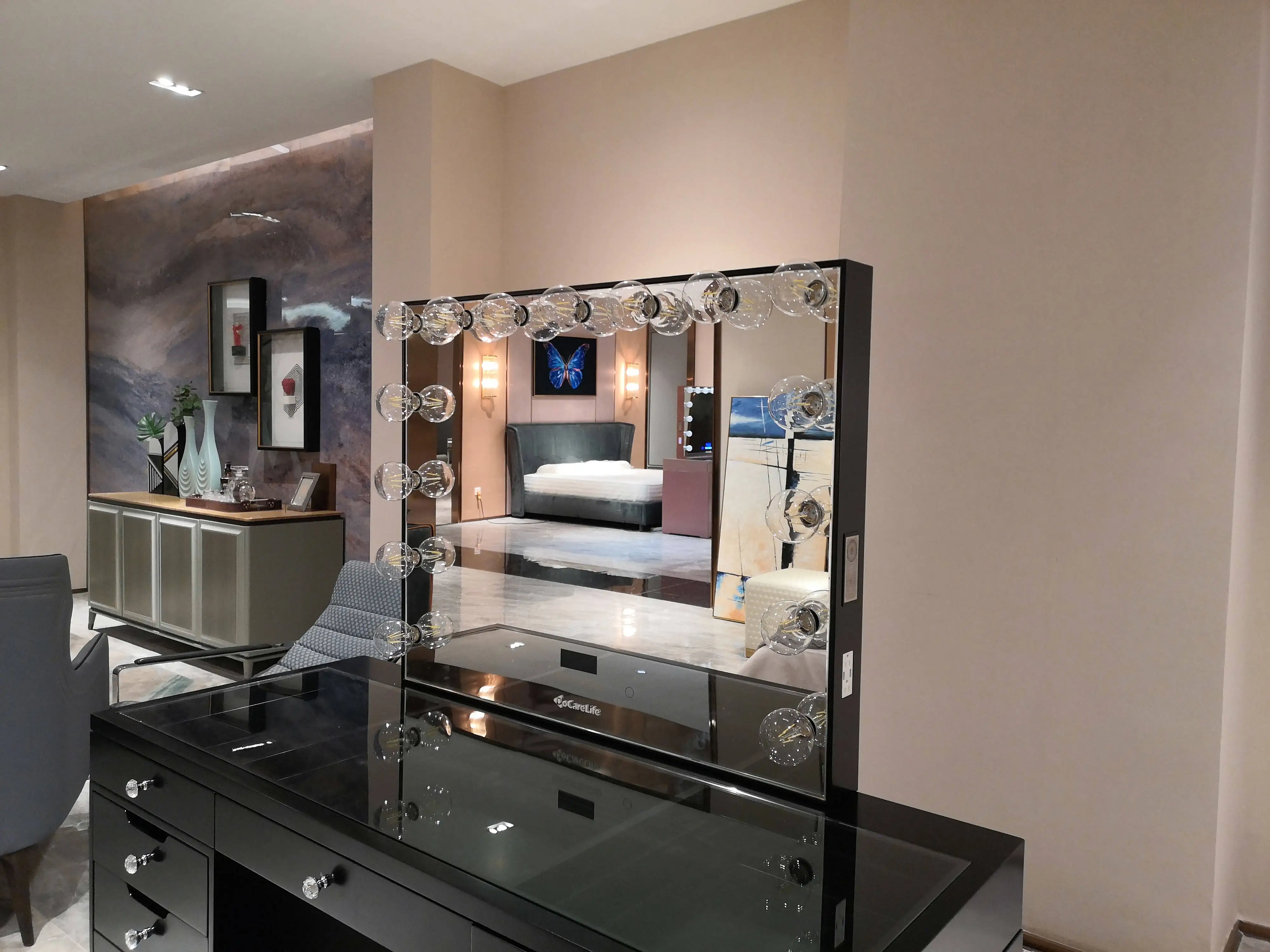 【ポリフォー】 Docarelifeベッドルーム家具ドレッシングテーブルハリウッドミラーled電球メイクアップバニティ Buy