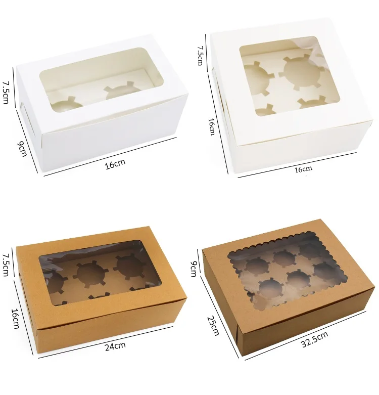 Waffle Packaging Box Cardboard Paper Pie Slice Cookie Box For Dessert