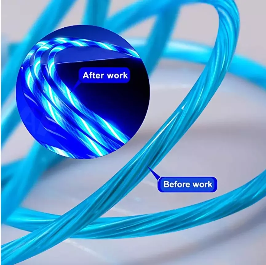 ZICAS Cheap Price For Apple Flowing Light LED Magnetic Charging Cable Mobile Magnet USB Cable Streamer Phone Charger - ANKUX.COM