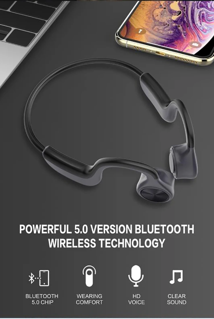 Outdoor Waterproof Sport Jogging Running Driving Cycling Bt 5.0 Wireless Bone Conduction Headphones - ANKUX.COM