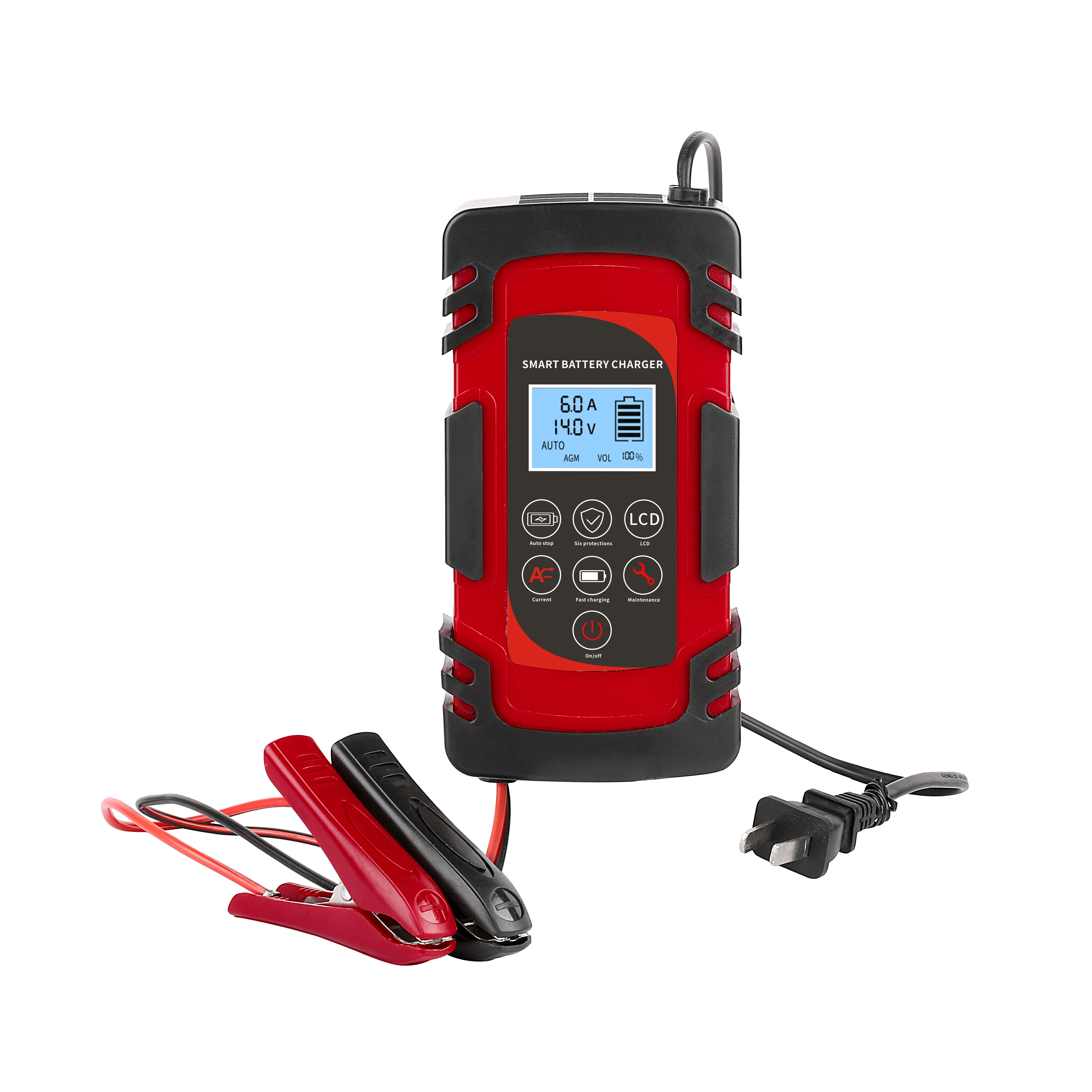 新型通用便携式电池充电器12v 24v 6a 8a 10a 20ah可充电汽车电动
