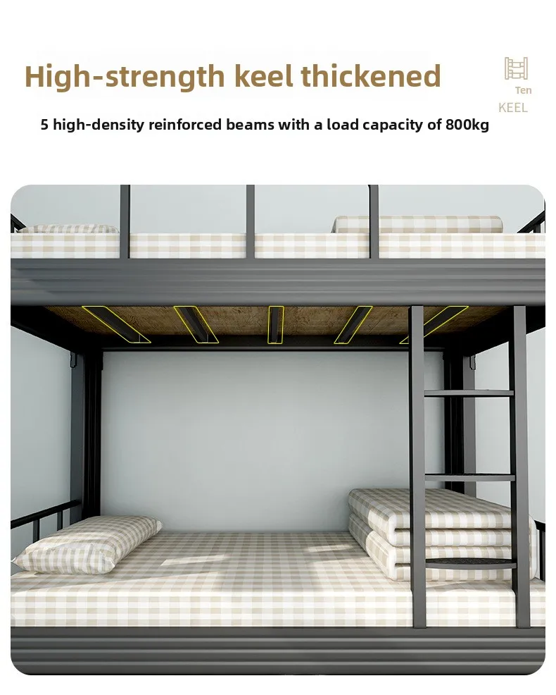 product durable metal bunk bed with ladder soft modern design for school dormitory or home use budget friendly option-5