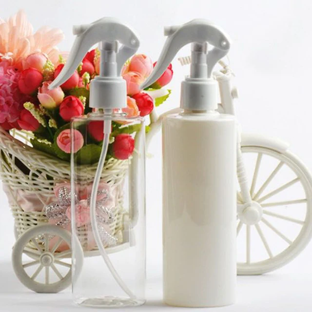 Hengjian 300ml clear white cosmetic PET plastic hair mousse trigger spray perfume household bottle with sprayer