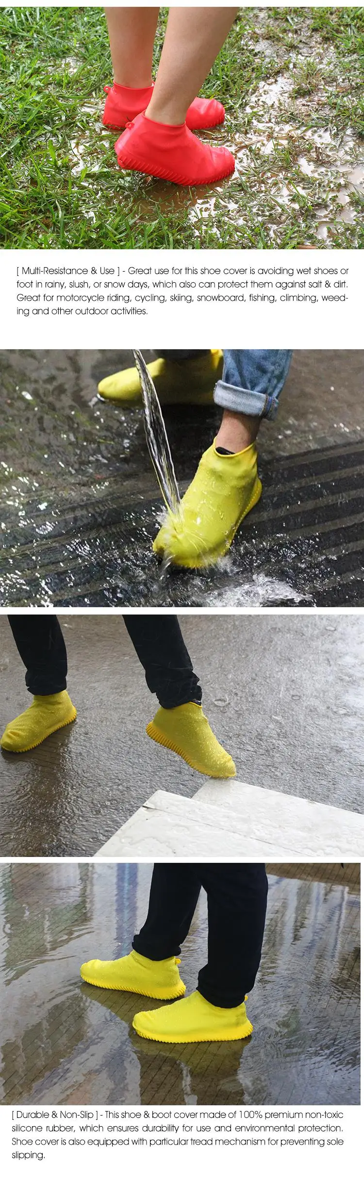 Reusable Rain shoe cover Silicone Waterproof shoe cover