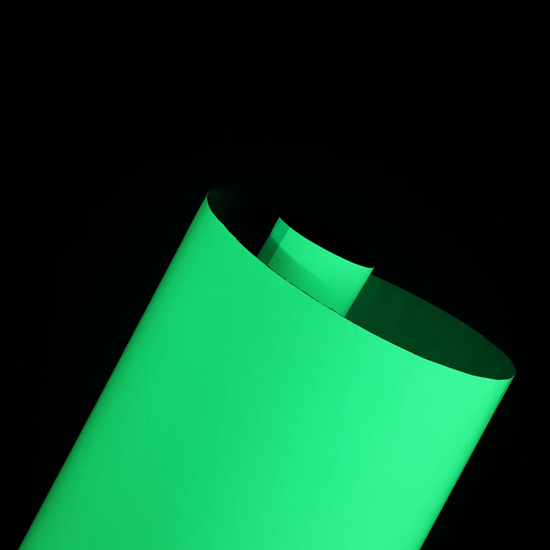High Intensity PVC Luminous Glow-in-the-Dark Self-Adhesive Vinyl Photoluminescent Green Reflective Film Reflector Safety Items manufacture