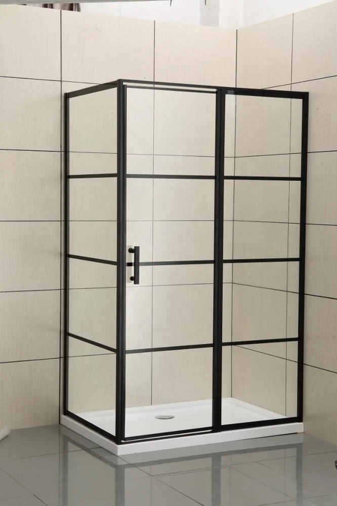 
Cheap black aluminum profile bathroom lowes 3 sided shower cubicle tempered glass bath pivot shower cabin shower enclosure door 