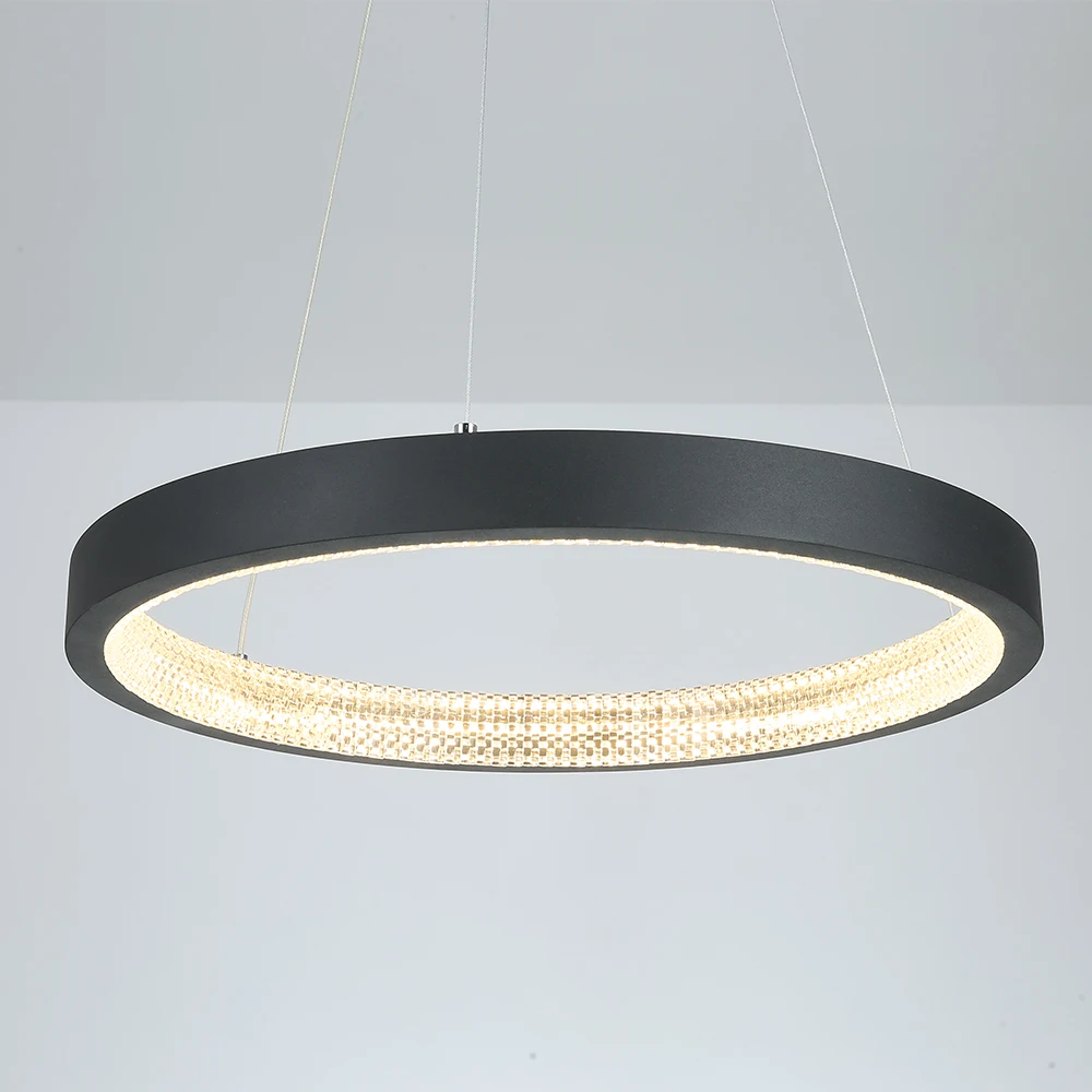 Modern pendant lighting chandeliers large hotel dining room black long led ceiling chandelier