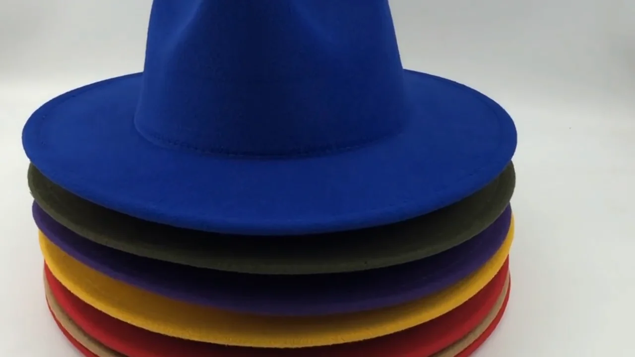 orange and blue fedora