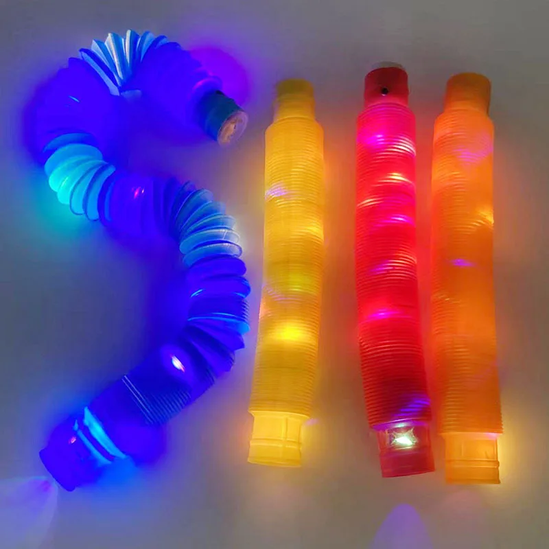 Custom Trending New Fidget Led Pop Tube Antipressure Wholesale Popping