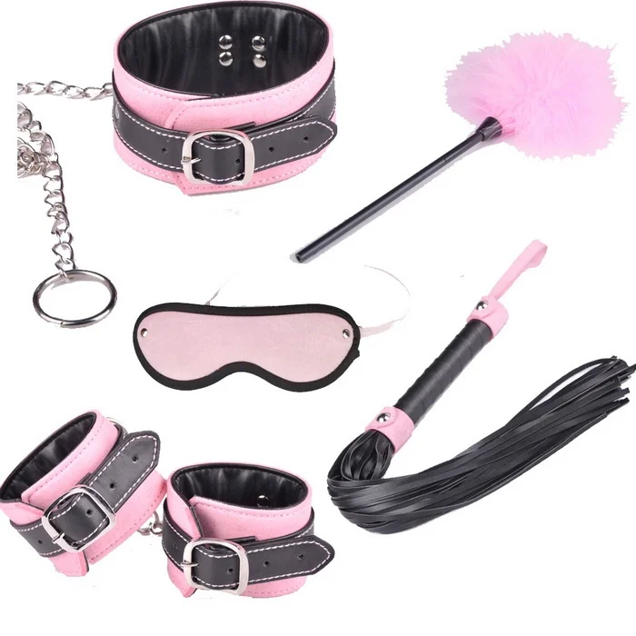 Plush Suit Whip Handcuffs Anklecuffs Sex Set Sm Game Stimulator Feather