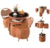 Save place designed outdoor dining furniture rattan wicker garden table chairs set