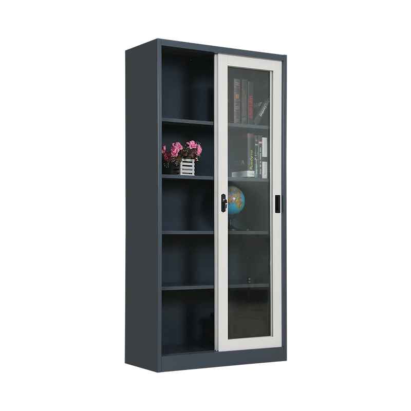 Euloong Office Furniture Glass Sliding Door Steel File Storage