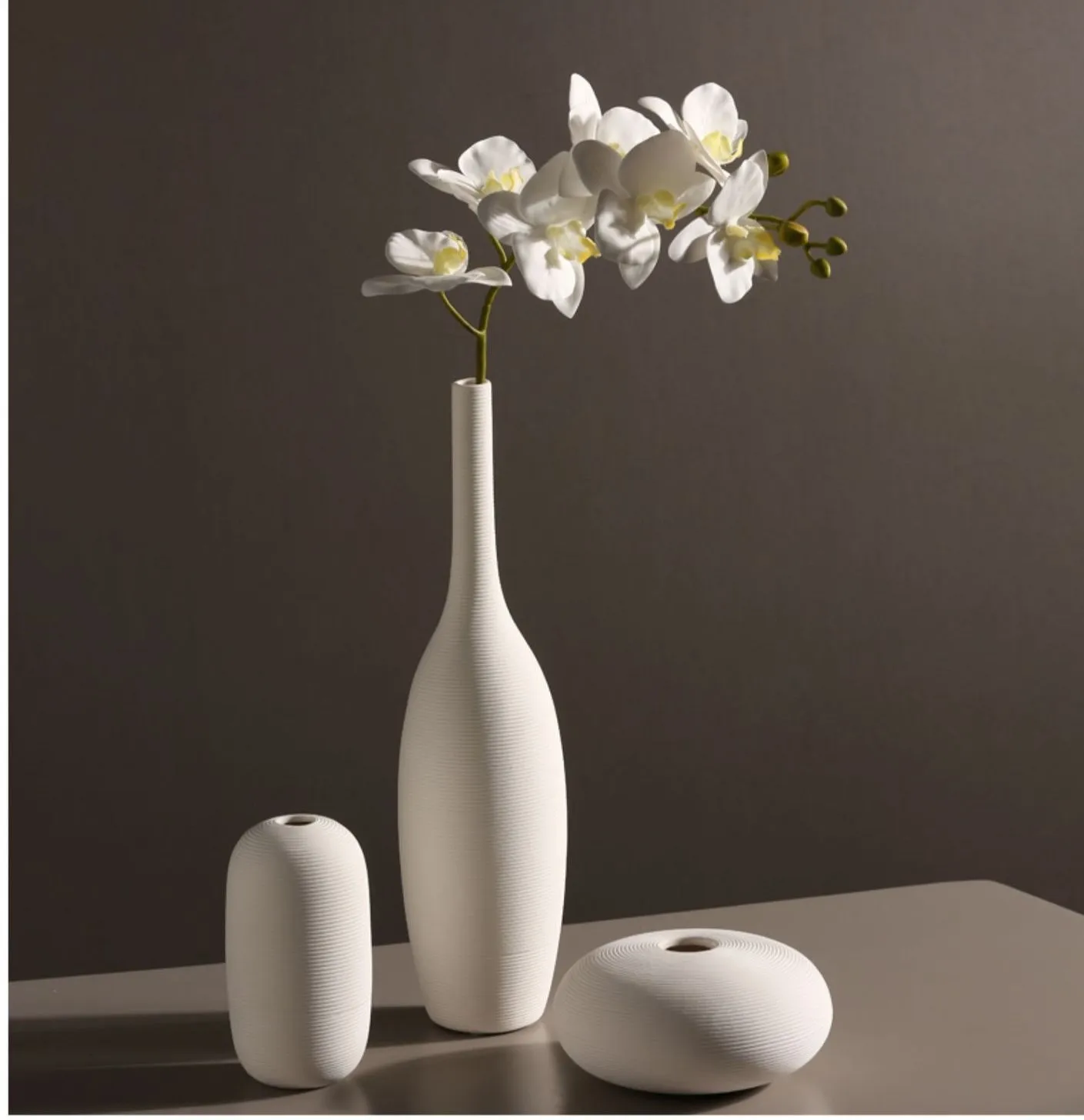 Nordic Simple White Ceramic Vase Decoration Living Room Tabletop Soft
