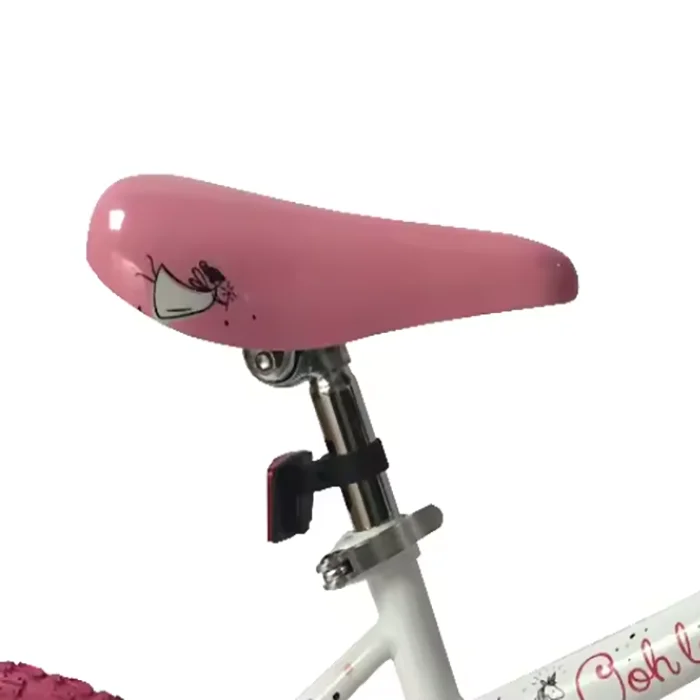 16 inch steel fork single speed pedal bike with training wheels pink-5