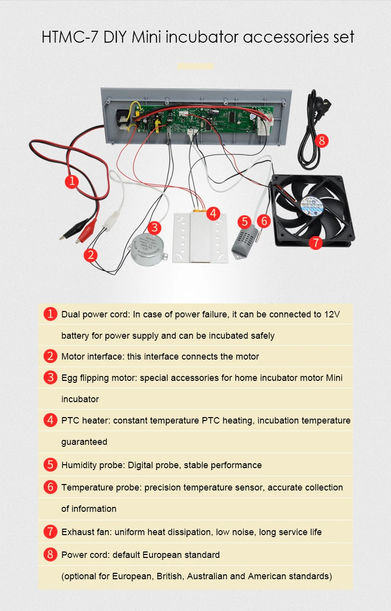 Wholesale Automatic Diy Mini Incubator Accessory Kit For Incubator