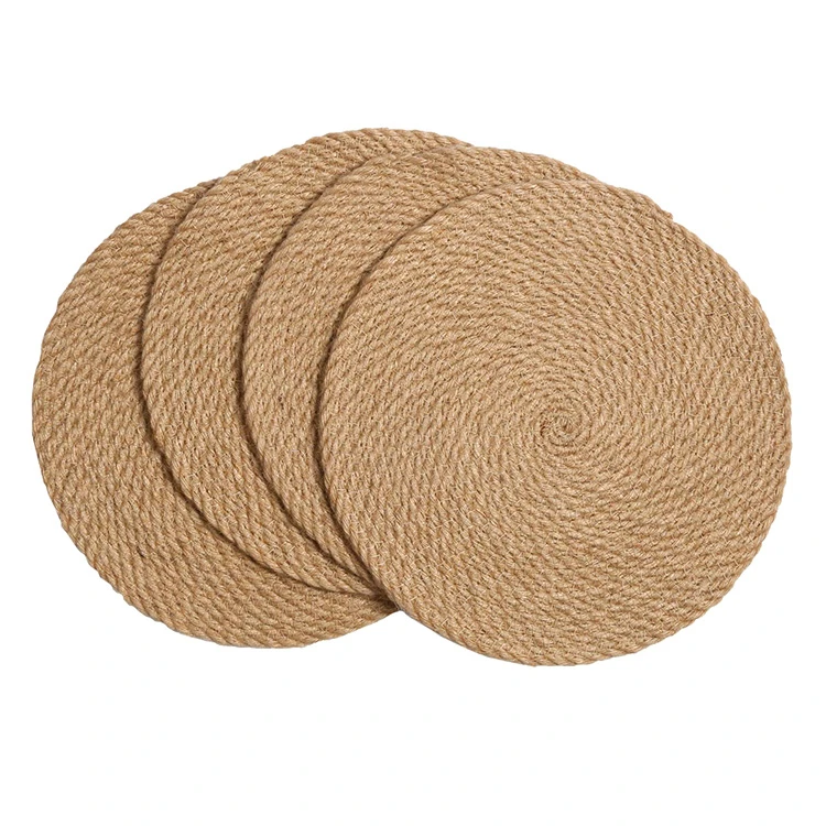 Insulation Table Mat Hemp Jute Natural Rope Round Woven Placemat