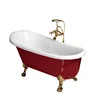 2019 new hot bathroom red clawfoot freestanding bath tub of acrylic for 1 person