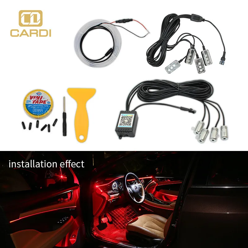 OEM neon atmosphere led strip wired light bar for interior car automotive interior ambient