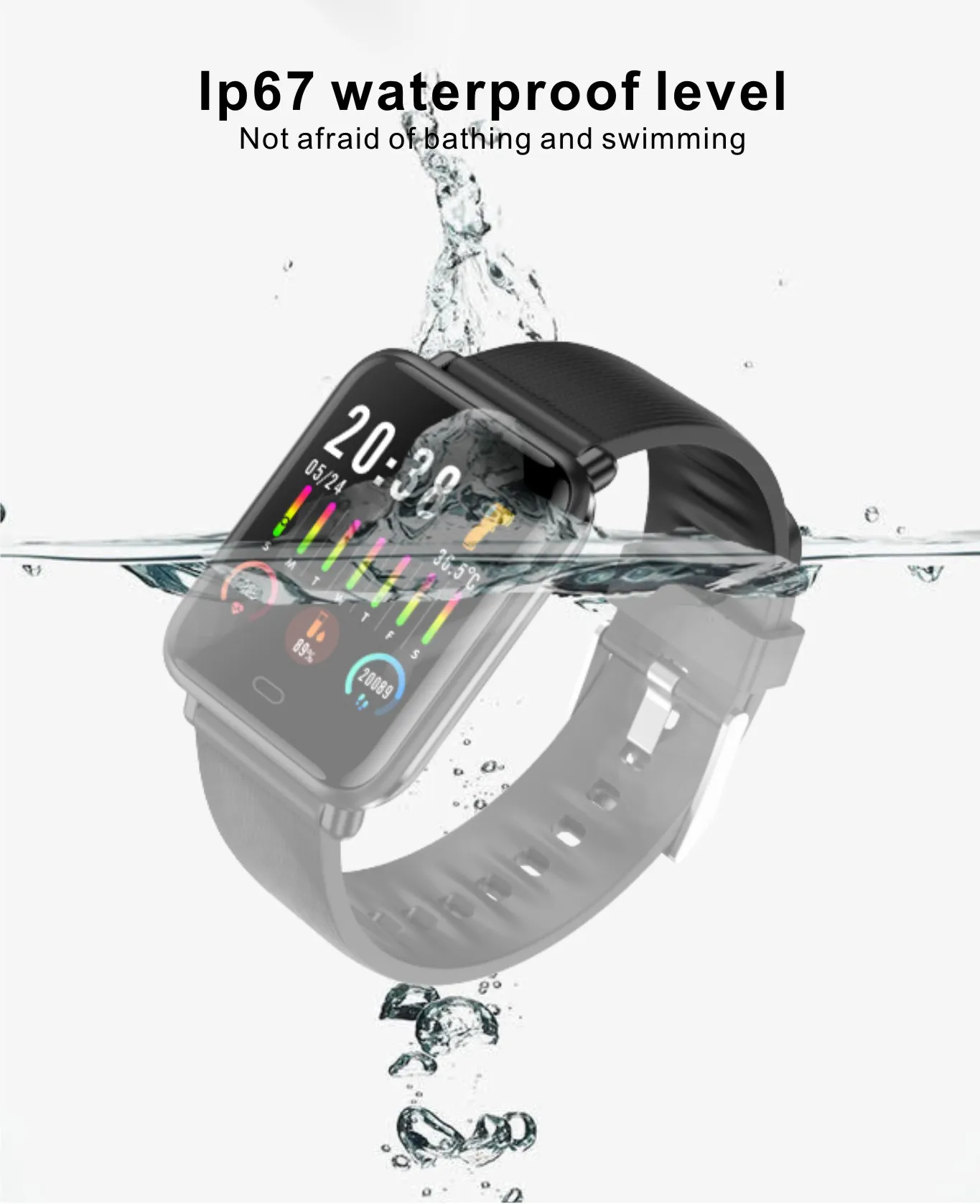 smartwatch with oximeter and body temperature