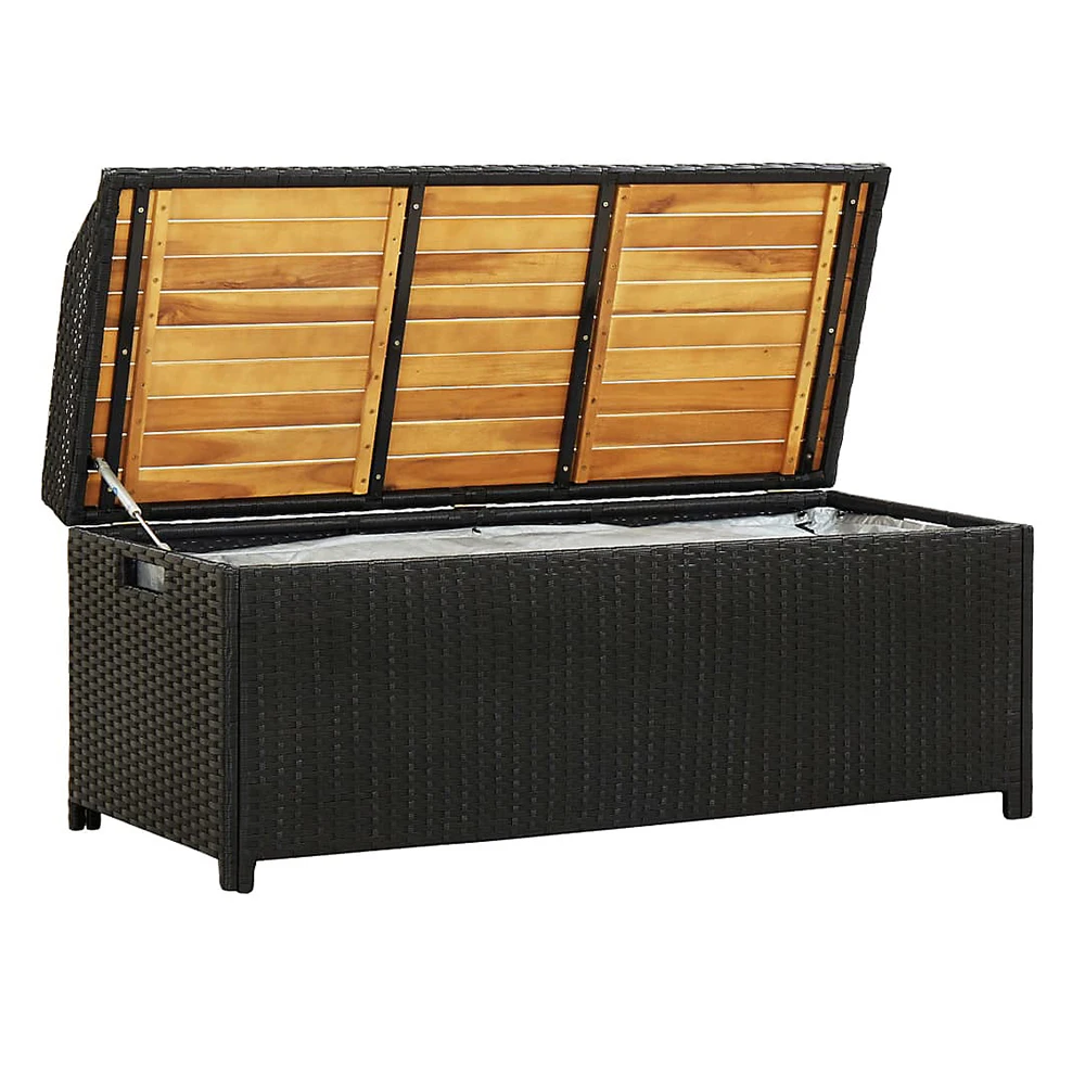 Steel Frame Rattan Storage Box Outdoor Furniture Storage Box Chair Poly