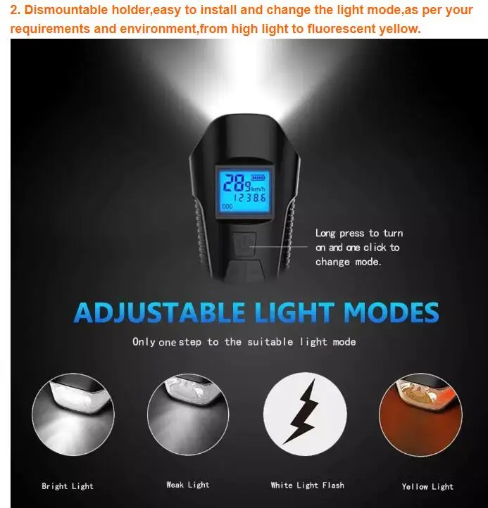 Best Sale Amazon Speedometer Bike Light Smart Usb Rechargeable Front