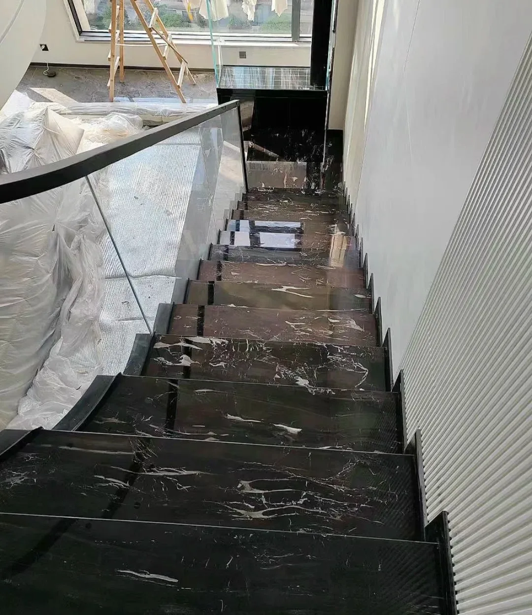 Polished Natural Galaxy Black Marble Slab Plate for Countertops Wall Pave Outdoor Decorative Materials Staircase supplier
