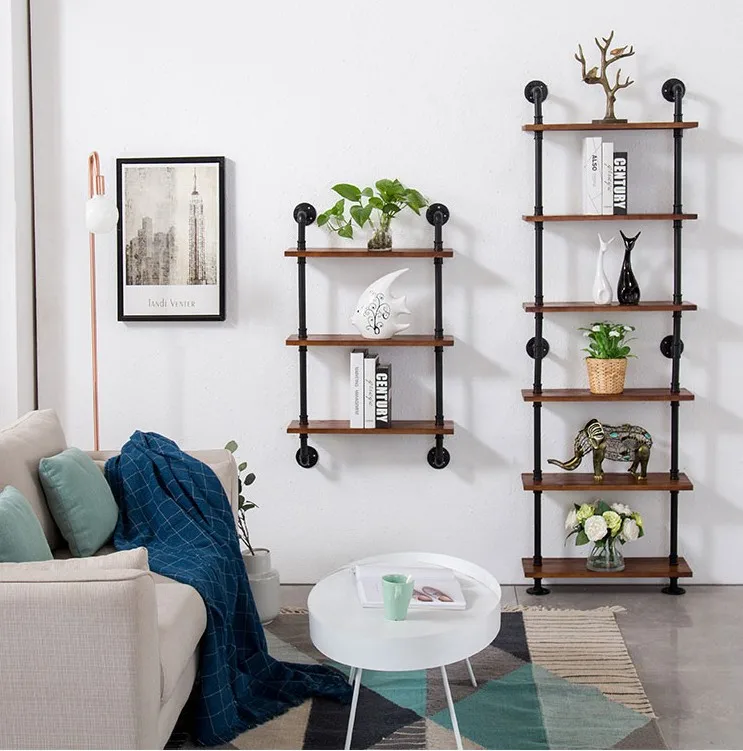 Black Simple Wrought Iron Ledge Meta Iron Log Rack