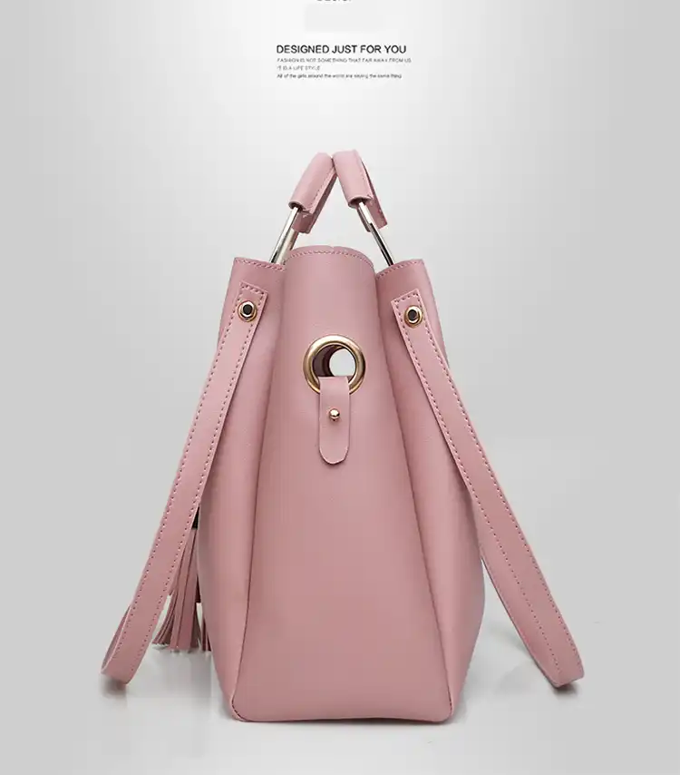 Sac A Main Femme 3 Pieces PU Leather Tote Bag For Women Luxury Tassel Hand Bag Set