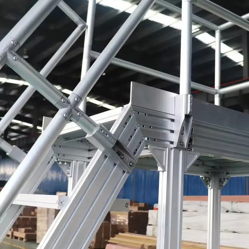 Custom Industrial Aluminum Profile 6000 Series for Stairs and Platform with Bending Cutting Welding Processing Services supplier