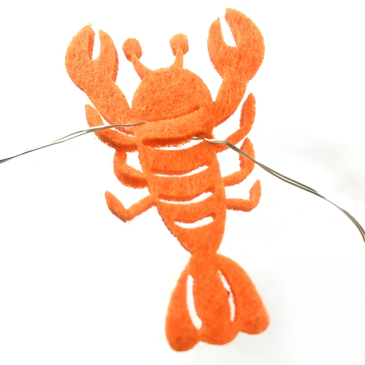 Custom 1.5M luces Series Non-woven Orange Lobster copper Skewers Led Strip Light