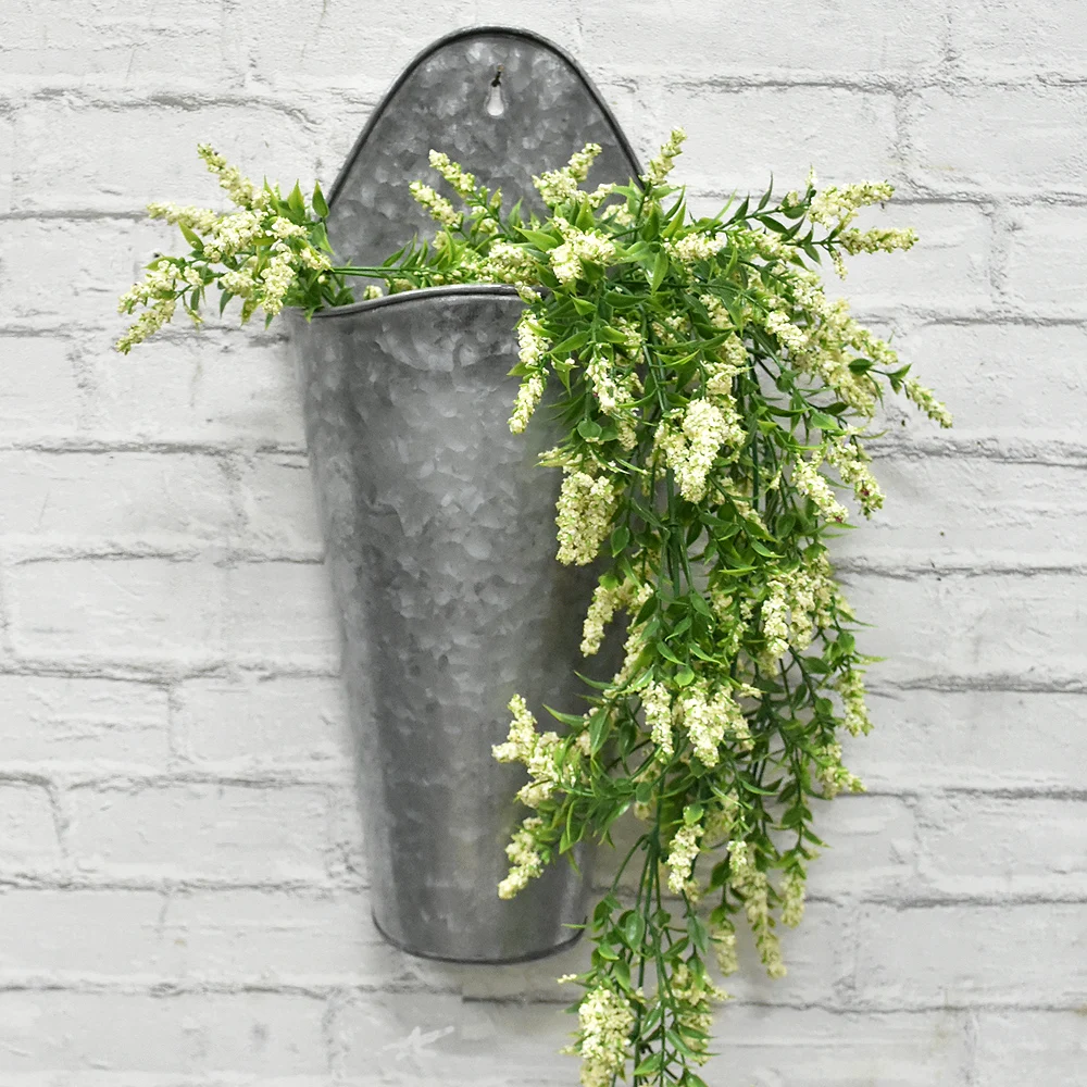 Galvanized metal hanging wall planter Idea