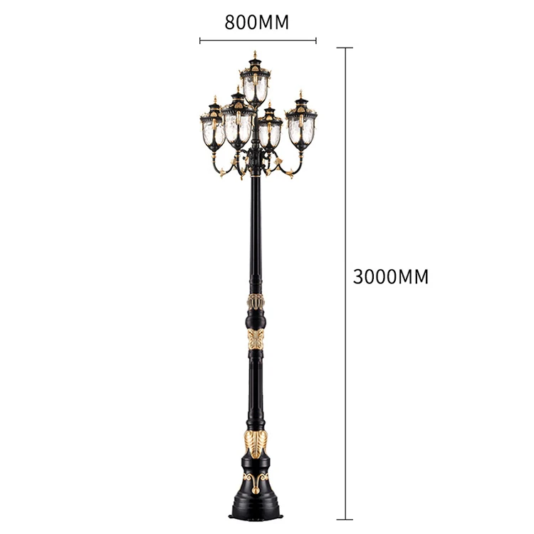 Factory hot selling vintage 2.5m-6m aluminum yard street garden pole light
